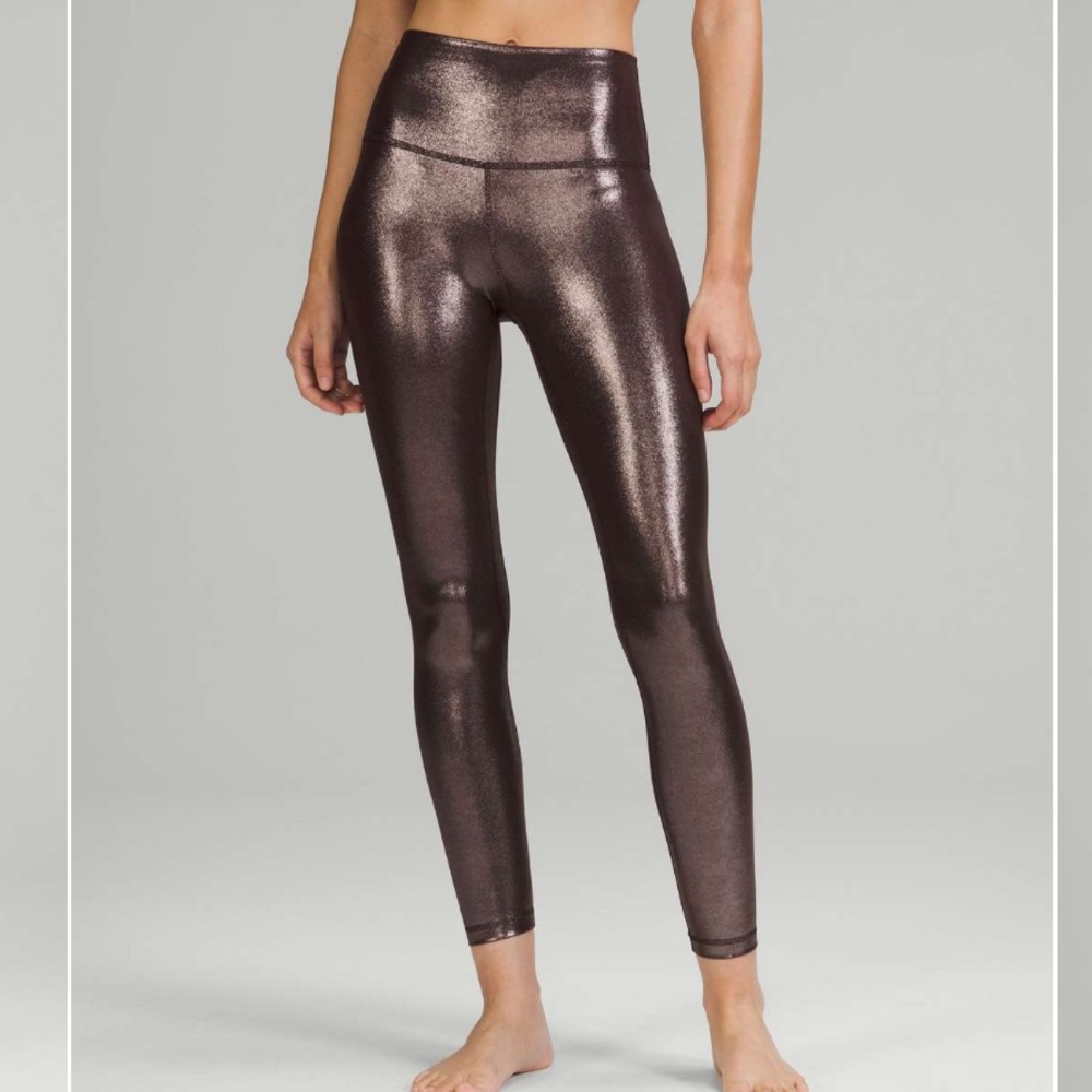 Lululemon Align High-Rise Pant 25" Shine Radiate Foil Print French Press Size 20